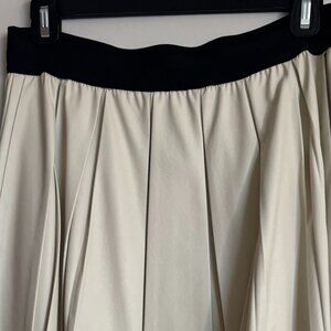 Pleated Leather Skirt